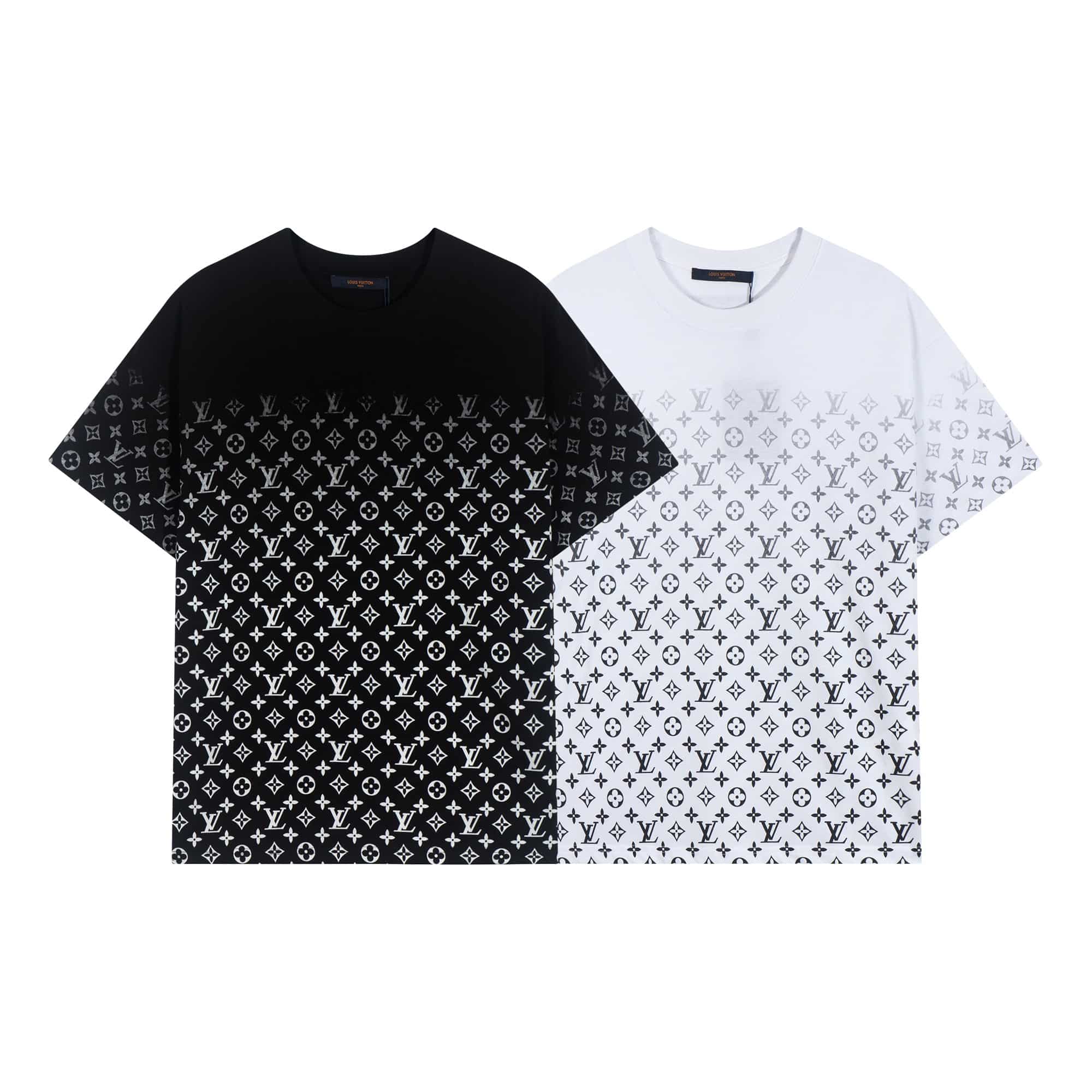防曬衣, 短褲, 短袖, T恤, Burberry - YES307高端品質 獨家定製 lv漸變字母logo圓領T恤 採用定製定染高克重原版面料 洗水完高達280g