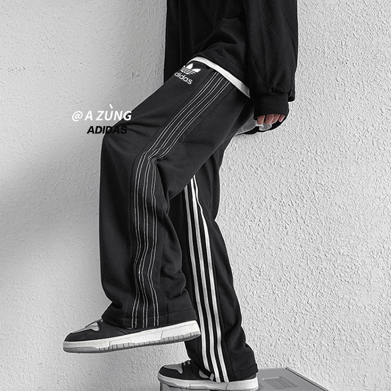 長褲, 短褲 - FY339# ✨Adidas阿迪達斯三葉草拼接束腳休閒長褲✨ 高端特色圖案工藝 飽滿圓潤 每件都是精品 掌櫃