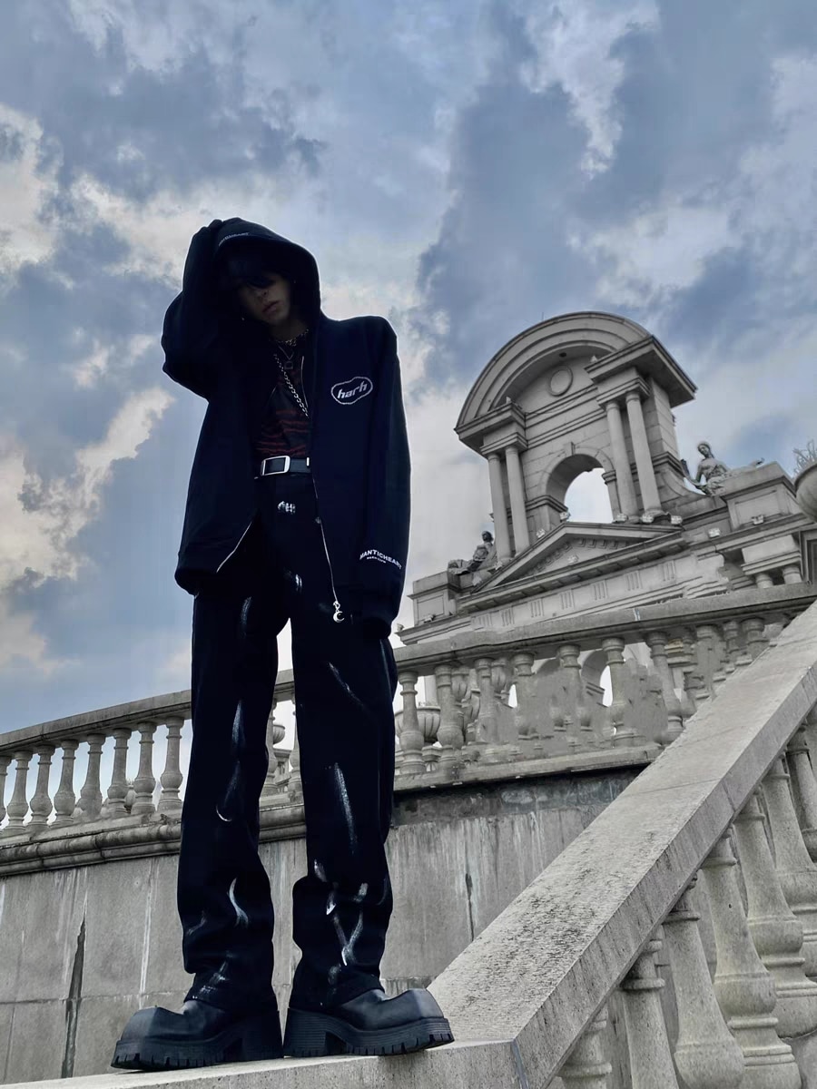 長褲, 衛衣, 短袖, 棒球服, 夾克 - 款號TYE27🌿 FOG FEAR OF GOD美式高街扎染銀粉彈力寬松直筒顯瘦墜感牛仔褲休閒男女 小紅書抖