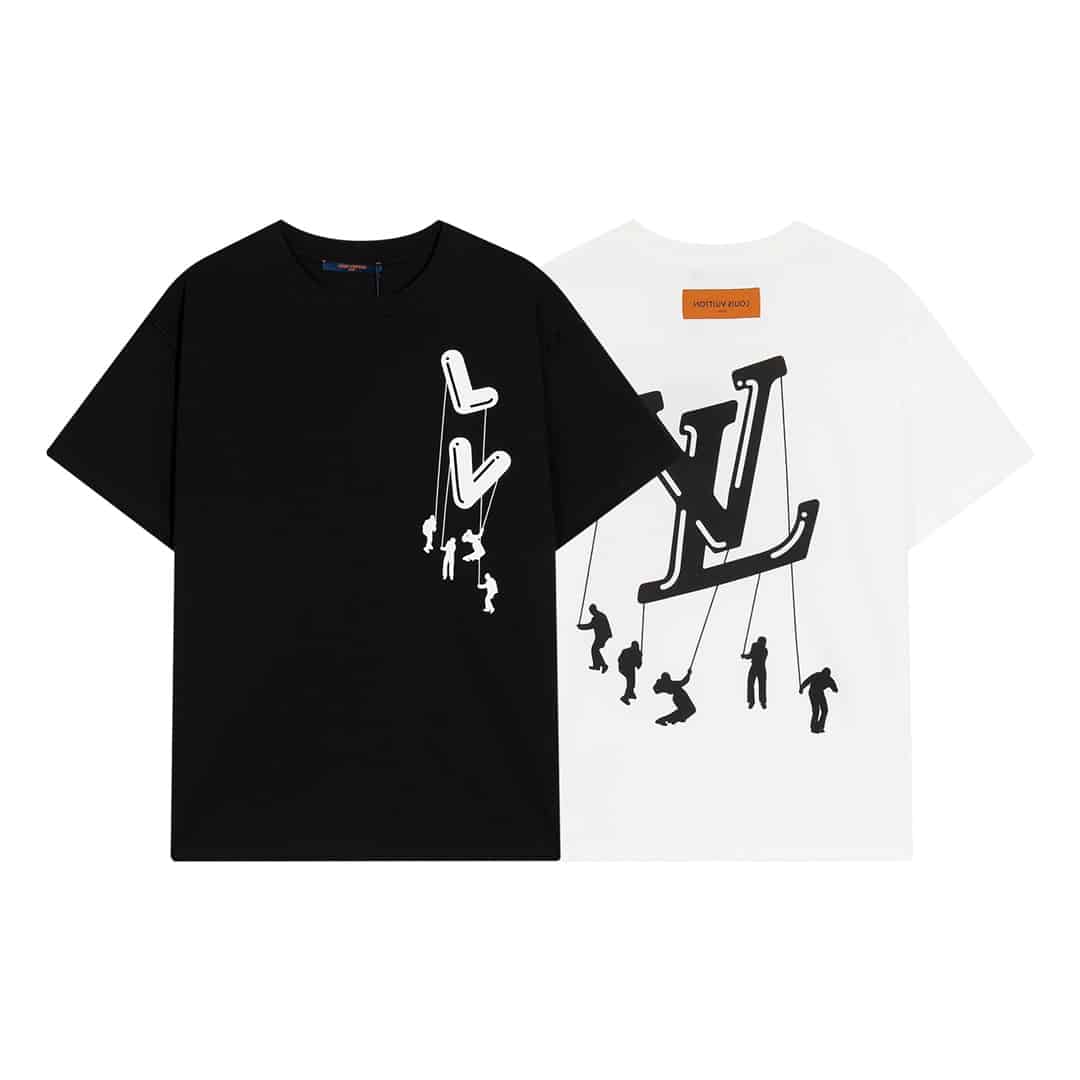短袖, T恤, GUCCI - YES320高品質Lv降落傘傘兵系列圓領T恤 面料進一步提升 採用定製定染高克重原版面料 寬松oversiz