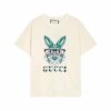 短袖, T恤, GUCCI - YES322高品質lv雪人系列字母logo圓領T恤 採用定製定染高克重原版面料 洗水完高達280g純棉面料