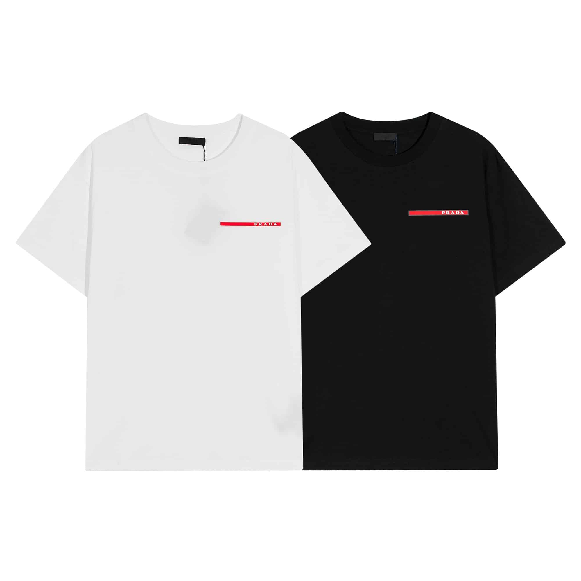短袖 - YES002高端品質 獨家定製Prada普拉達凹凸立體壓花字母logo圓領短袖 採用定織定染高克重原版面料