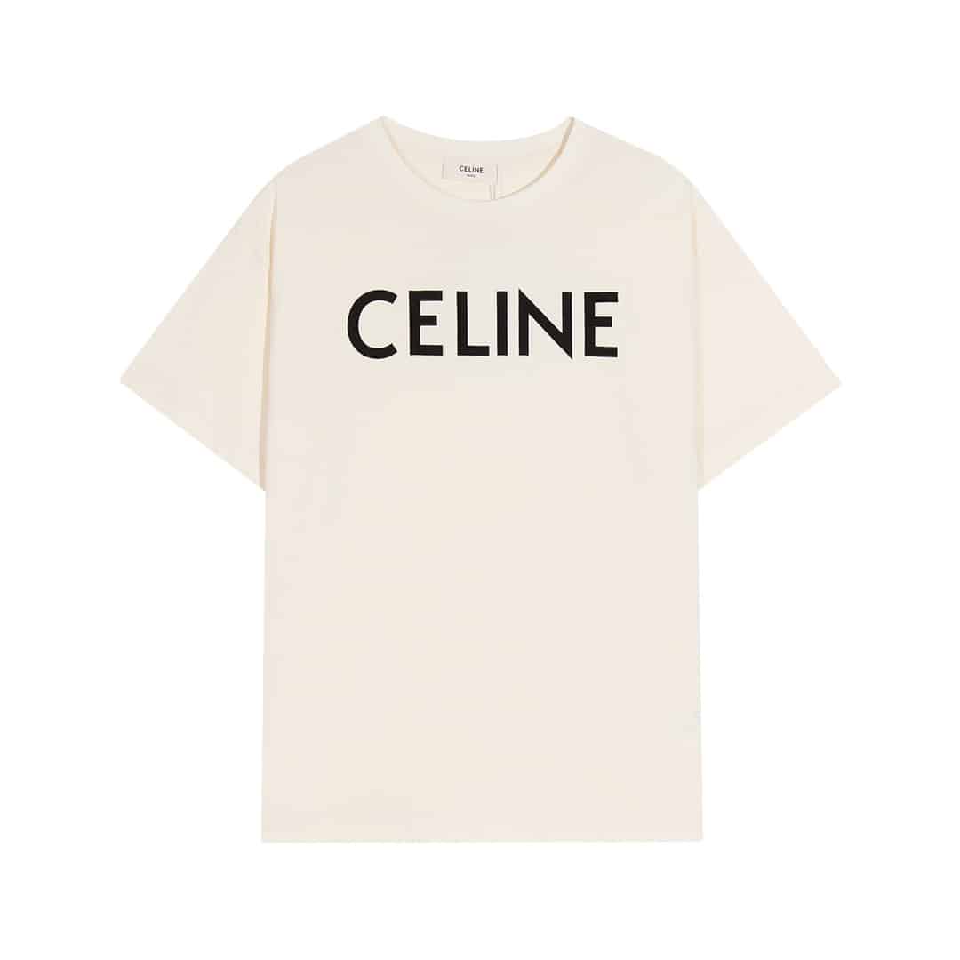 短袖, T恤 - YES101高端品質 獨家定製 celine賽琳logo圓領T恤 採用定製定染高克重280g原版面料 螺紋增