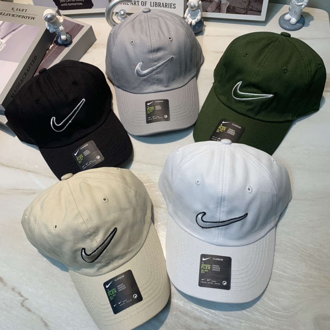 - DU#5007 NIKE棒球帽耐克鴨舌帽專櫃同款立體大標刺繡精品帽子男女同款 春夏秋冬都可佩戴 顏色黑 灰