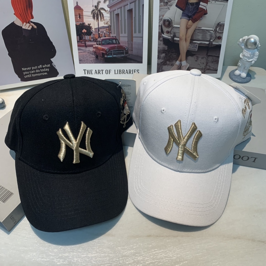 - DU #5002 MLB鴨舌帽棒球帽NY金標洋基隊經典鴨舌帽封口款刺繡遮陽帽四季可佩戴男女同款 顏色黑色