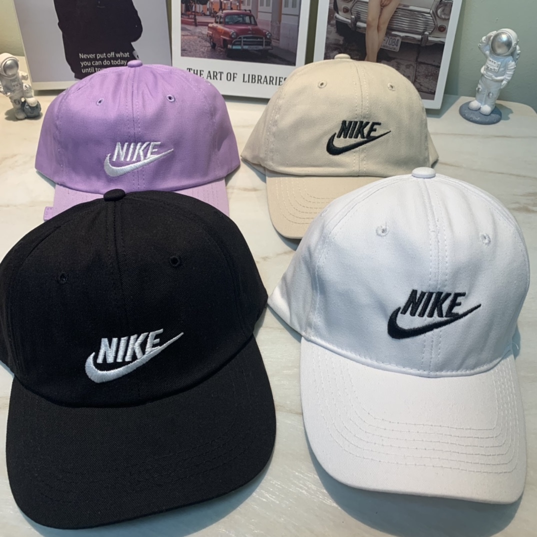 - DU#5006 Nike耐克鴨舌帽運動帽情侶棒球帽男女戶外遮陽運動帽鴨舌休閒帽 顏色黑 白 卡 紫 尺寸