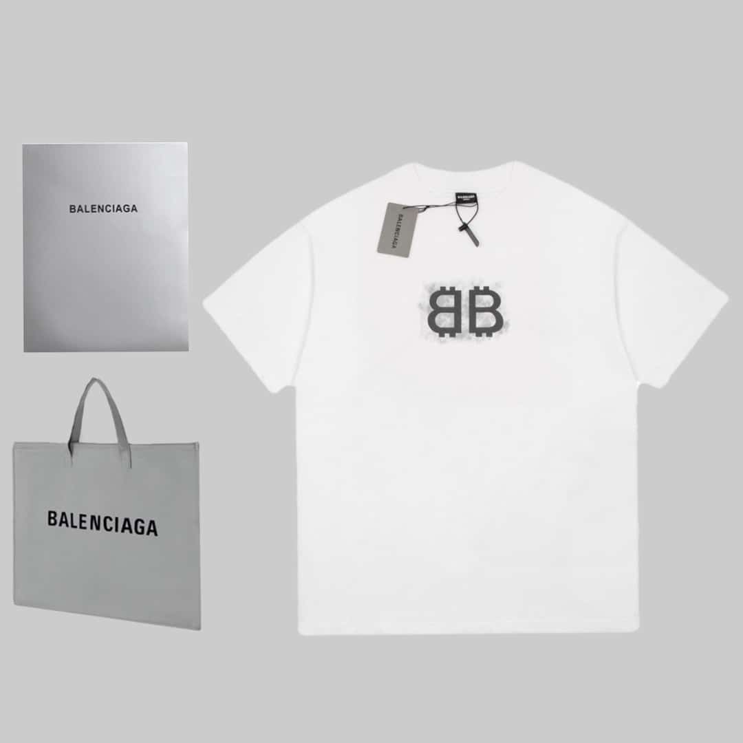 襯衫, 短袖, T恤 - BJK ❤ 高品質 Balenciga 巴黎世家2023SS 迷霧字母T恤💫💫純棉柔軟面料 對色定染面料 高水