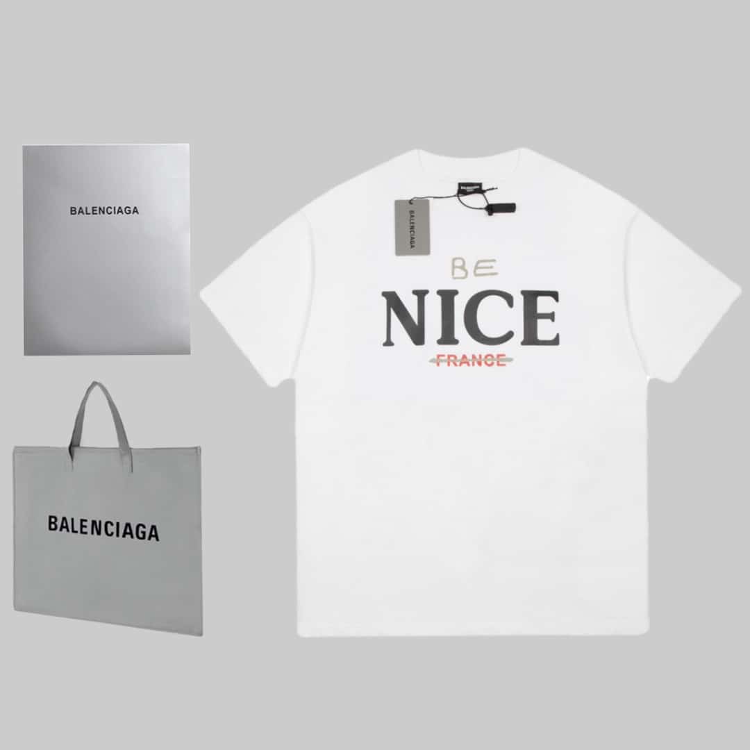 襯衫, 短袖, T恤 - BJK ❤ 高品質 Balenciga 巴黎世家2023SS NICE字母T恤 純棉柔軟面料 對色定染面料 💫