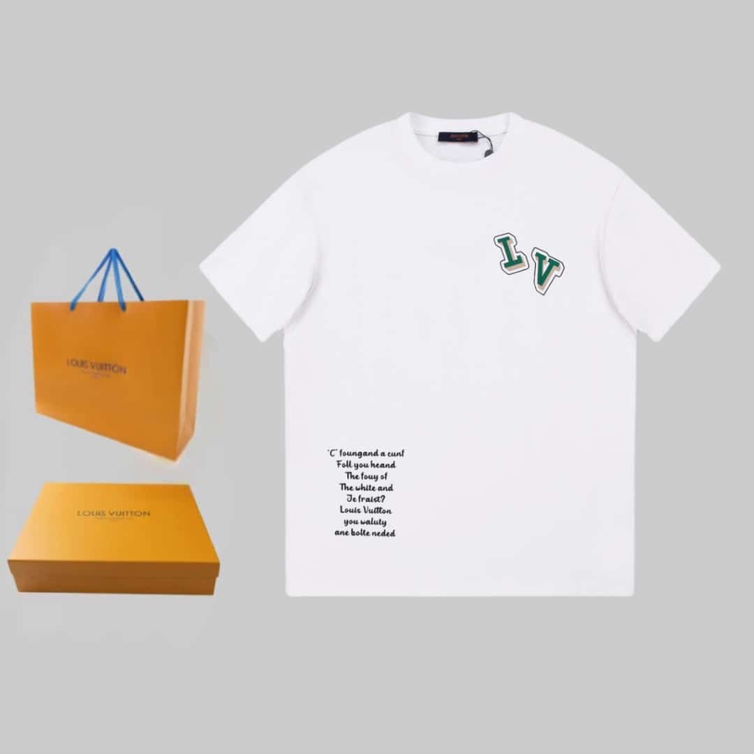 襯衫, 短袖, 夾克, T恤, LOUIS VUITTON - BJK ❤LV✌️2023春夏新款徽標logo設計情侶款短袖T恤。定製高級面料手感柔軟舒適帶有彈力
