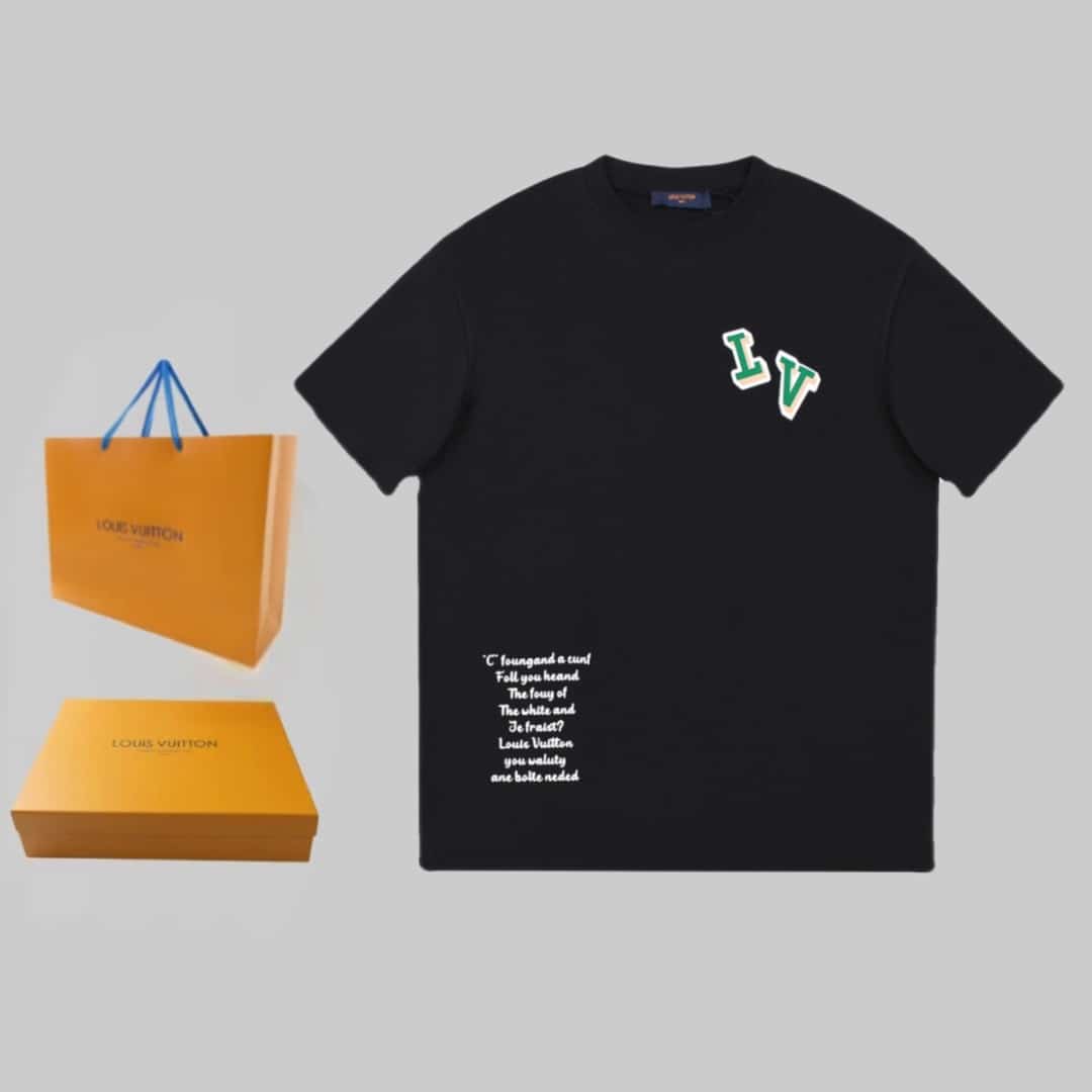 襯衫, 短袖, 夾克, T恤, LOUIS VUITTON - BJK ❤ LV 2023春夏新款徽標logo設計情侶款短袖T恤。定製高級面料手感柔軟舒適帶有彈力