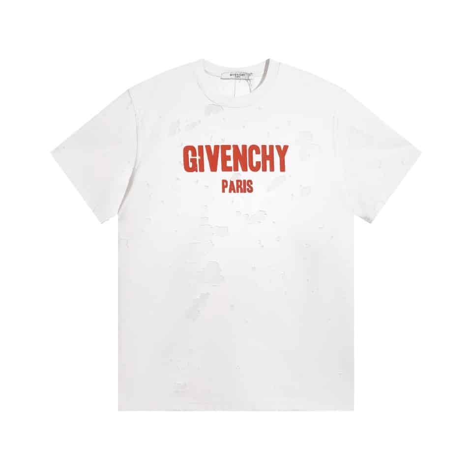 襯衫, 短袖, 夾克, T恤, LOUIS VUITTON - BJK 高版紀梵希Givenchy gvc2020新配色字母印花大破洞圓領短袖 康利數碼直噴印花 專櫃
