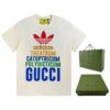 襯衫, 短袖, 夾克, T恤, LOUIS VUITTON, GUCCI - BJK Guc 2022FW 新款 撞色閃電針織圓領短袖T恤 正面彩色字母印花 搭配紅綠閃電標志圖案 簡單