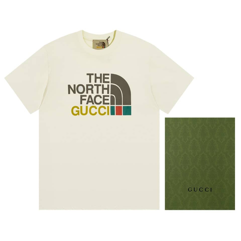 襯衫, 短袖, 夾克, T恤, LOUIS VUITTON, GUCCI - BJK Gucci GTNF2022 北面聯名短袖T恤 採用16支100%純棉230g面料；搭配32支1X