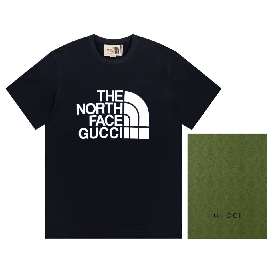 襯衫, 短袖, 夾克, T恤, LOUIS VUITTON, GUCCI - BJK Gucci GTNF 北面聯名短袖T恤 採用16支100%純棉230g面料；搭配32支1X1棉蓋絲