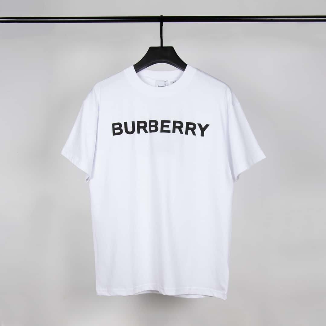 長褲, 衛褲, 短袖, T恤, GUCCI, Burberry - YES809高端品質 獨家定製 Burberry 立體發泡字母logo圓領T恤 採用定製定染高克重原版面料