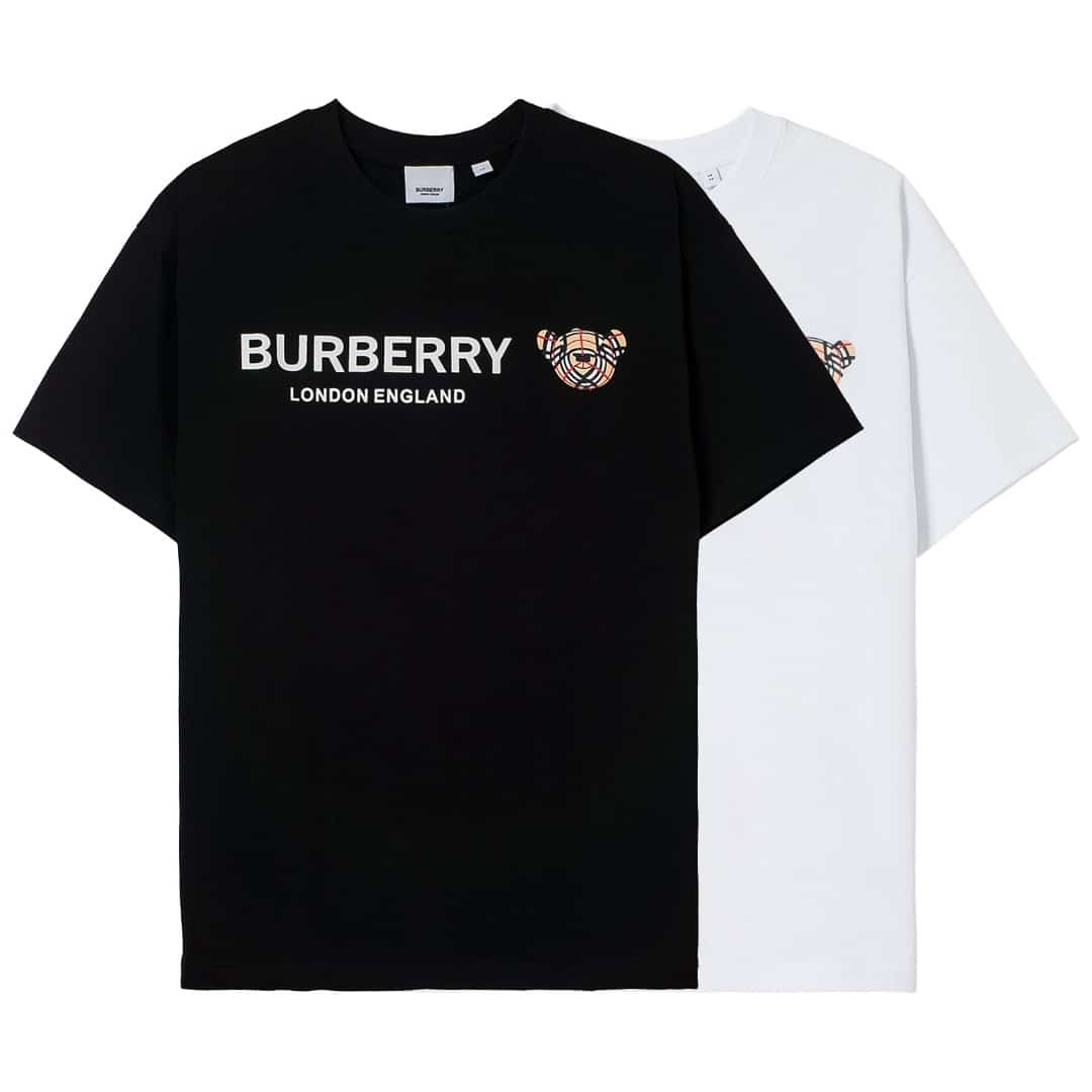 長褲, 衛褲, 短袖, 夾克, T恤, GUCCI, Burberry - YES#820高端品質 獨家定製 Burberry巴寶莉印花小頭熊字母logo圓領T恤 反袖設計 採用定製定