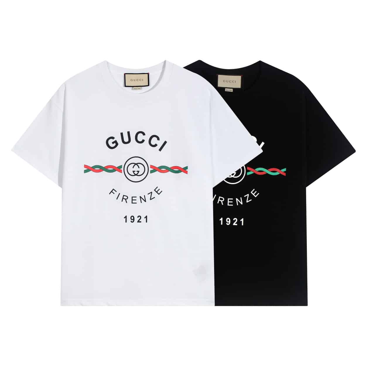 長褲, 衛褲, 短袖, 夾克, T恤, GUCCI, Burberry - YES730#高端品質 獨家定製。Gucci古奇新品字母logo圓領T恤 採用定製定染高克重原版面料 洗水完