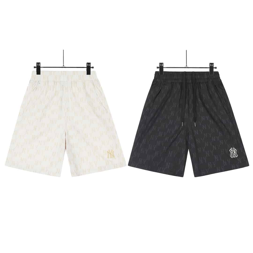 長褲, 衛褲, 短褲, 短袖, 夾克, T恤, GUCCI, Burberry - KL#L17 MLB NY洋基隊滿印梭織刺繡男女情侶款短褲休閒運動五分短褲 經典的品牌刺繡LOGO 最大亮點