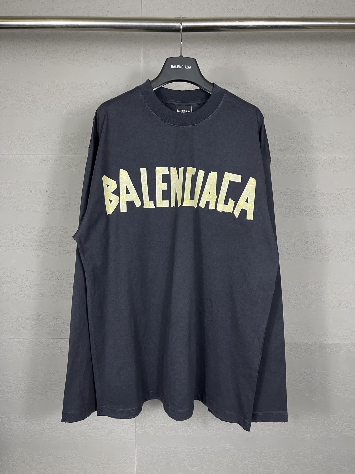 長袖, T恤 - XT5003實拍圖BALENCI*GA 巴黎23ss最新經典款前後膠帶直噴印花成