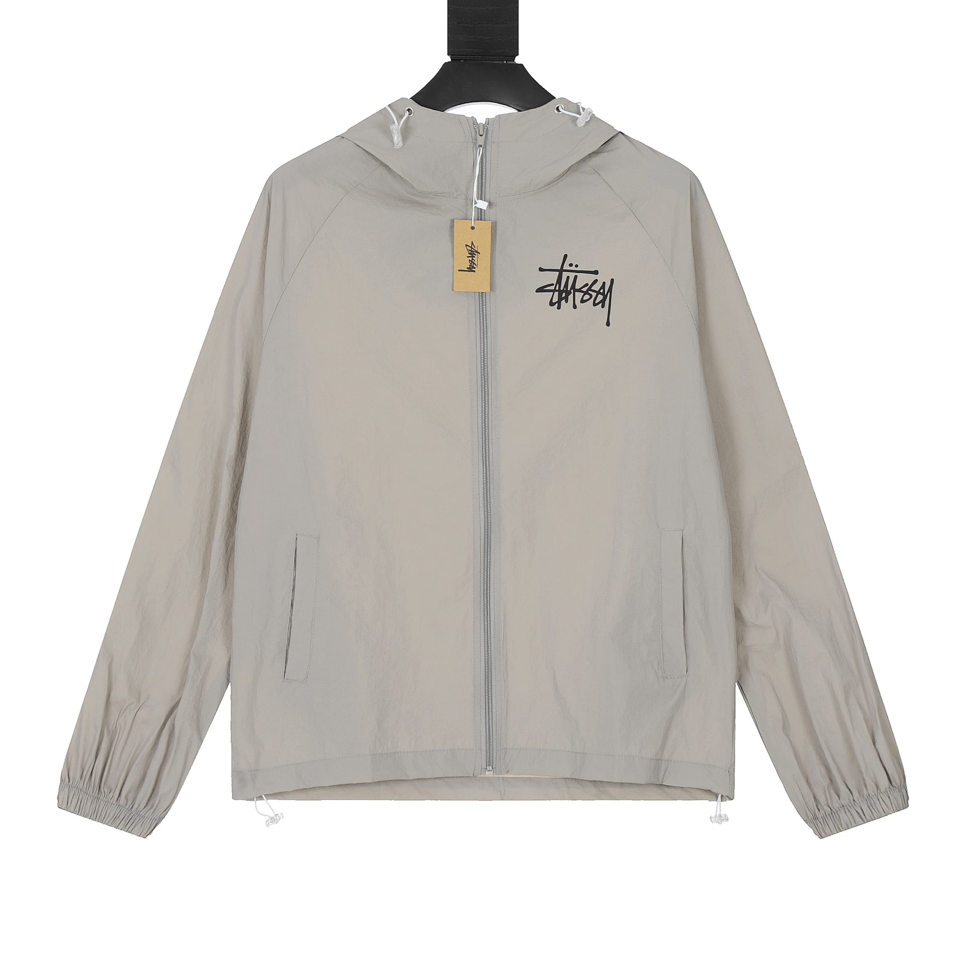 防曬衣 - QU#D18 STUSSY 斯圖西經典小標男女同款純色冰絲連帽防曬衣 皮膚衣 擁有其他防曬衣不具備的運動風格