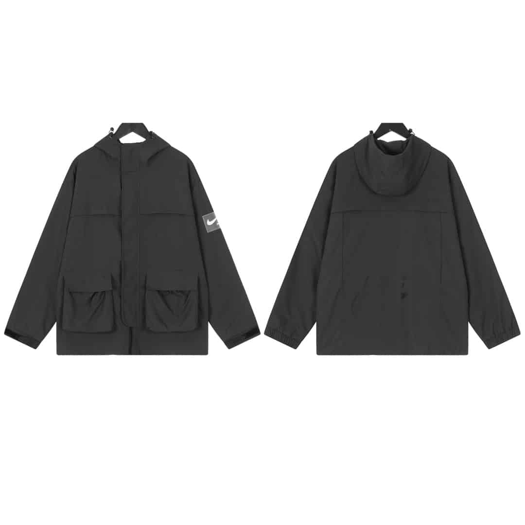 防曬衣, 短褲, 棒球服, 夾克 - QU#D33 NIKE 耐克機能風多口袋袖章開衫連帽拉鏈外套 問鼎潮流圈 原版面料 方領拼色拼接設計 永不