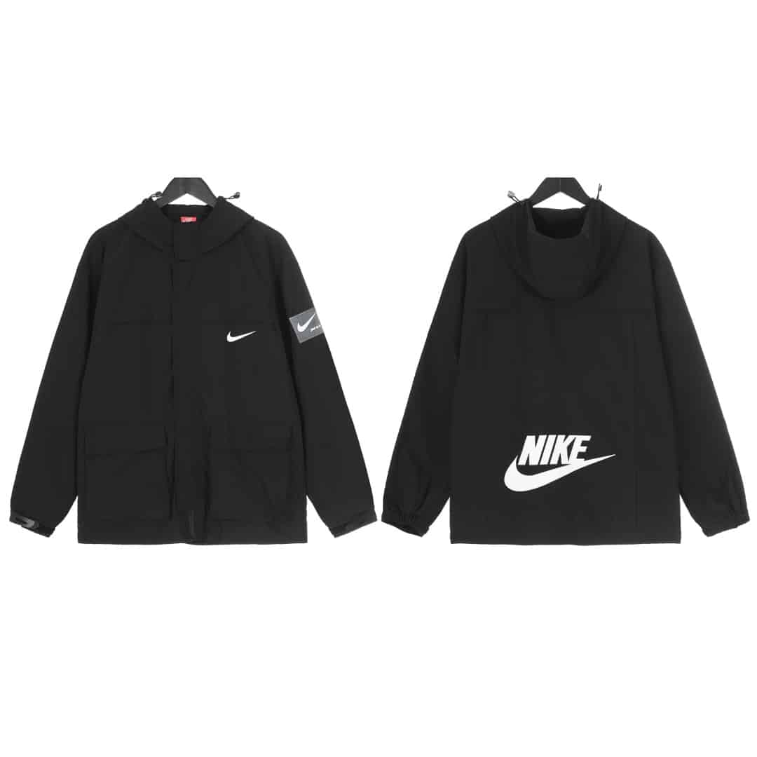 防曬衣, 短褲, 棒球服, 夾克 - #QU D22 NIKE 耐克機能風多口袋袖章開衫連帽拉鏈外套 問鼎潮流圈 原版面料 方領拼色拼接設計 永不