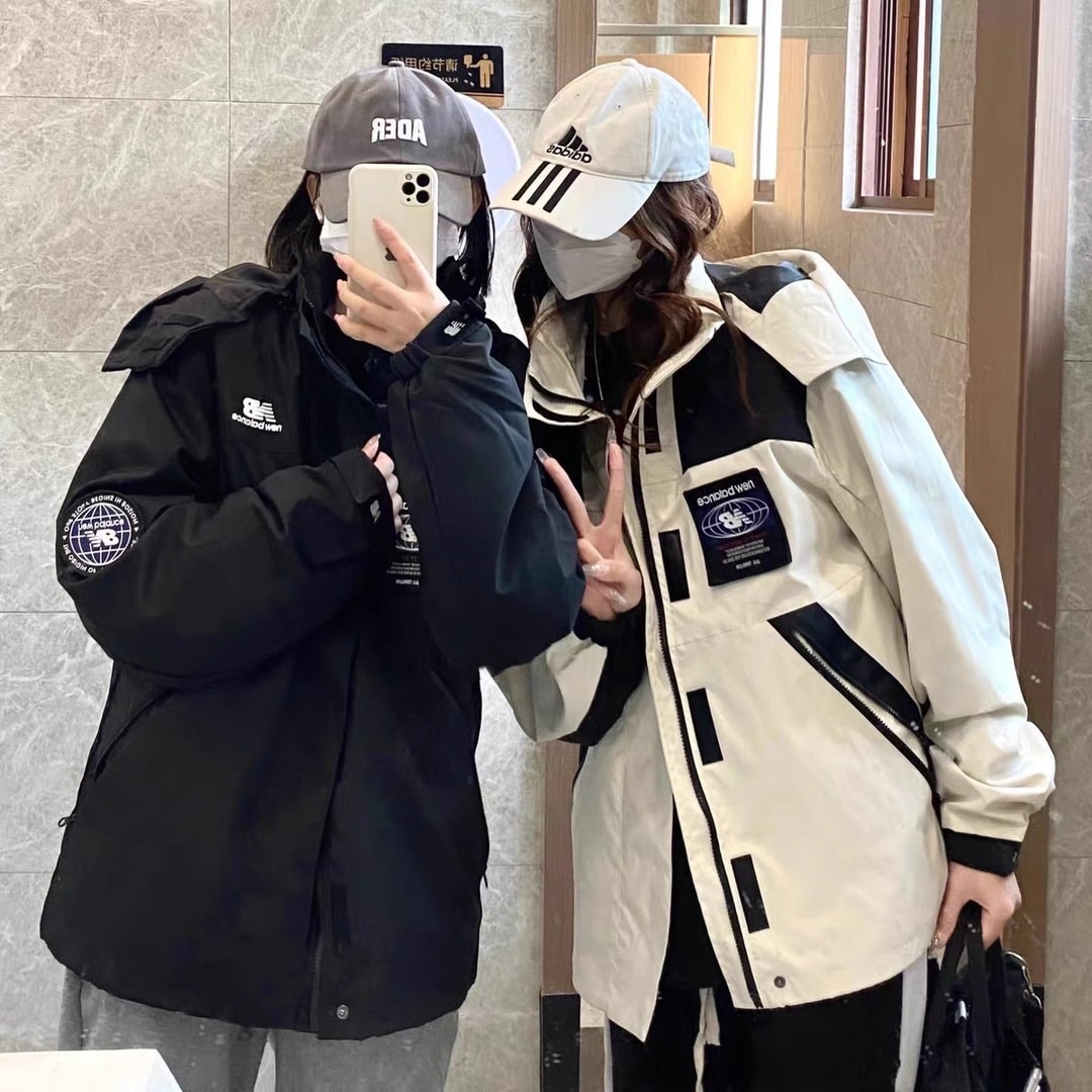 防曬衣, 長袖, 襯衫, 衛衣, 短褲, 棒球服, 夾克 - QU#D04 New Balance NB新百倫勛章魔術貼連帽拼色沖鋒衣 立體