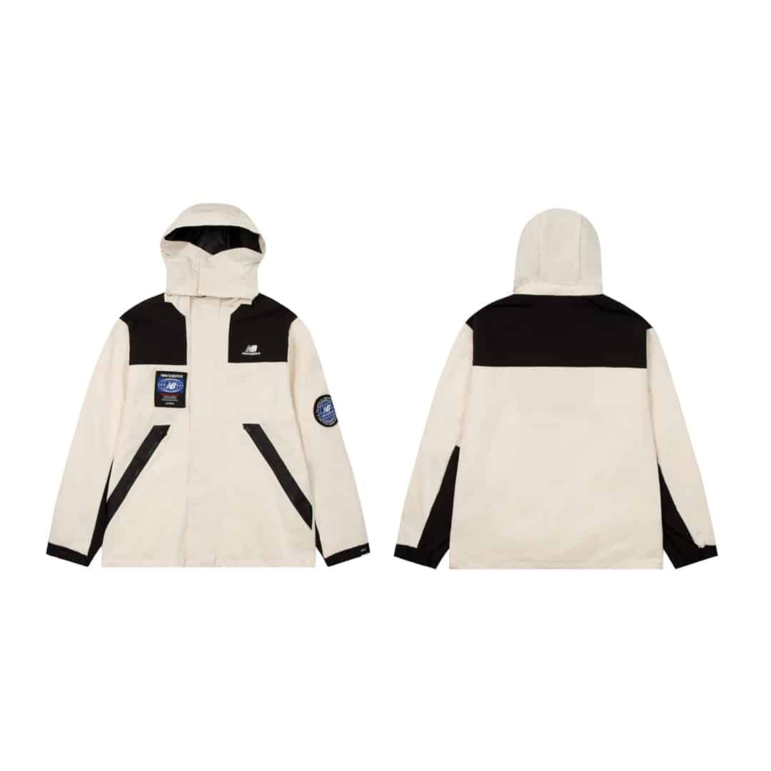 防曬衣, 長袖, 襯衫, 衛衣, 短褲, 棒球服, 夾克 - QU D042 New Balance NB新百倫勛章魔術貼連帽拼色沖鋒衣 立體裁剪 原版面料