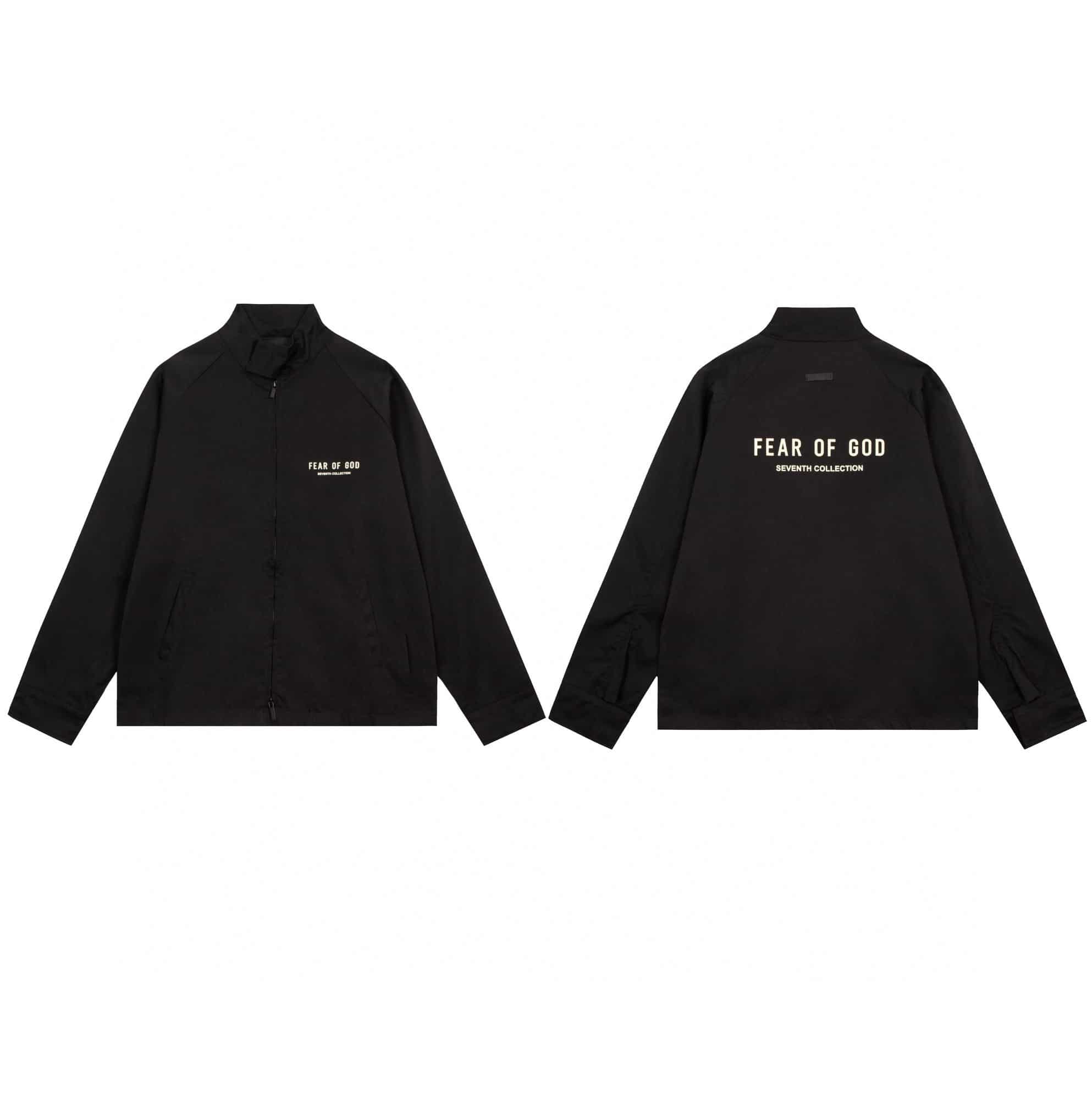 防曬衣, 長袖, 襯衫, 衛衣, 短褲, 棒球服, 夾克 - QU#D36 FEAR OF GOD FOG 7th翻領植絨印花教練夾克男寬松純色輕薄第七季高街外套 帶l