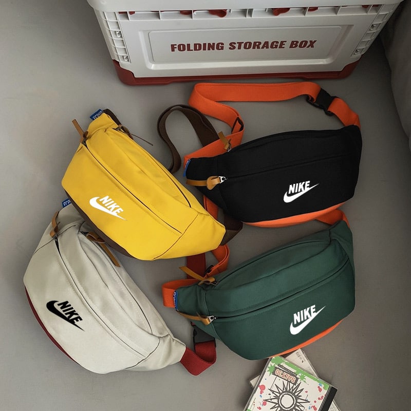 - DU#6702 Nike耐克腰包男女包旅行多功能跑步訓練大容量休閒單肩斜挎包胸包 顏色黑色 綠色 黃色 米