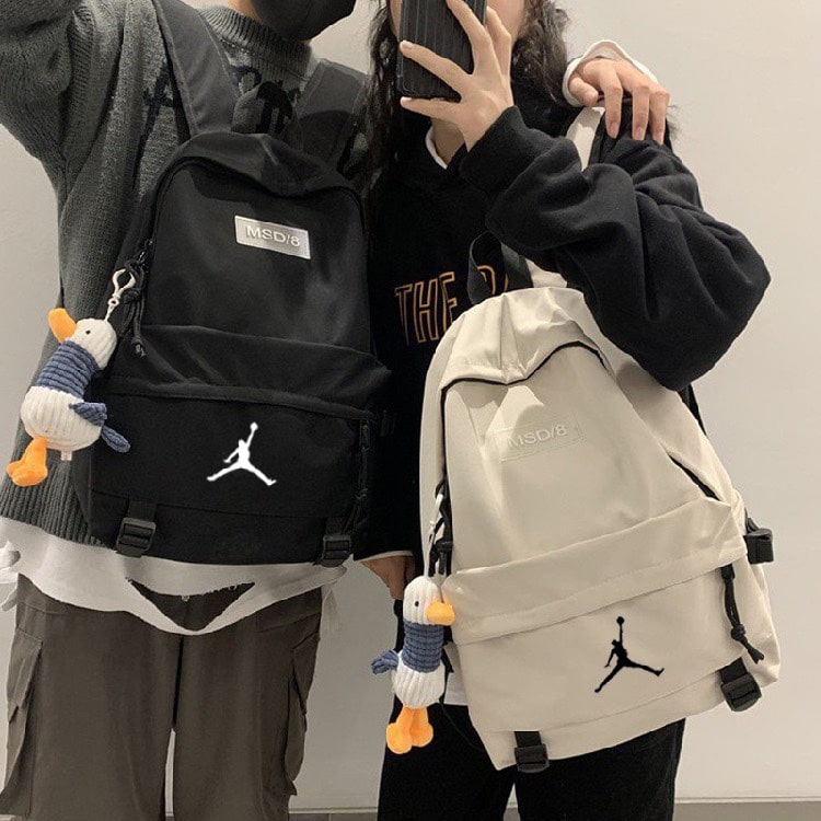 長褲, 長袖, 襯衫, 衛衣, Burberry - 卯OK1027 喬丹AJ雙肩包校園男書包女大容量開學季中學生高中學生初中生運動韓版百搭潮牌背包 顏色:黑色