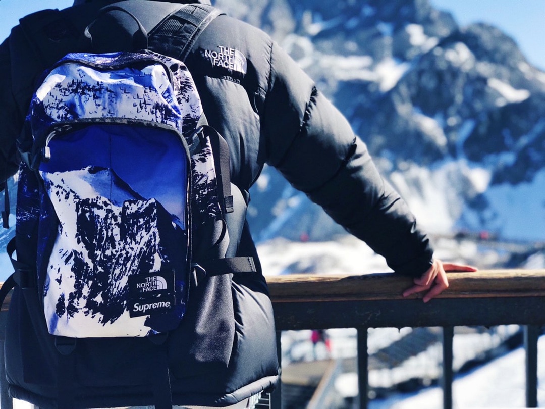 長褲, 長袖, 襯衫, 衛衣, Burberry - OK1084 Sureme聯名TNF北面雪山雙肩背包開學季大容量旅行書包戶外包 Sureme17FW T