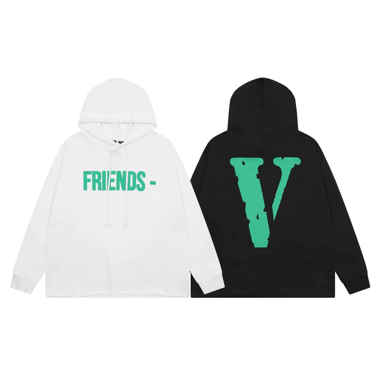 長褲, 長袖, 襯衫, 衛褲, 衛衣, Burberry - 跑量價 QC V119 VLONE高品質FRIENDS綠色小字母大V連帽衛衣 超高性價比 隨意對比 面料3