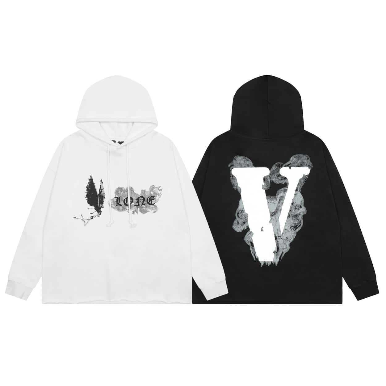 長褲, 長袖, 襯衫, 衛褲, 衛衣, T恤, Burberry - 跑量價 QC V111 VLONE高品質煙霧惡魔天使大V連帽衛衣 超高性價比 隨意對比 面料380克純棉面