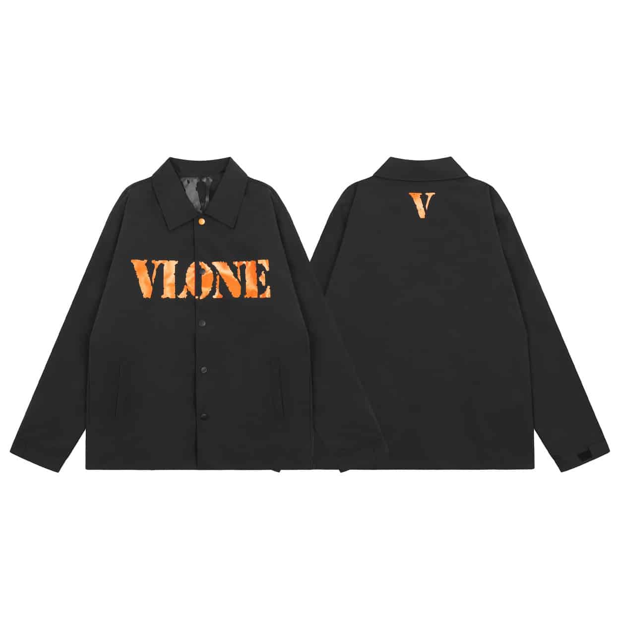 長袖, 衛褲, 衛衣, 夾克, T恤 - 跑量價 QC V152 VLONE經典字母後背橙色大V教練夾克外套 超高性價比 隨意對比 印花熱固油墨印花