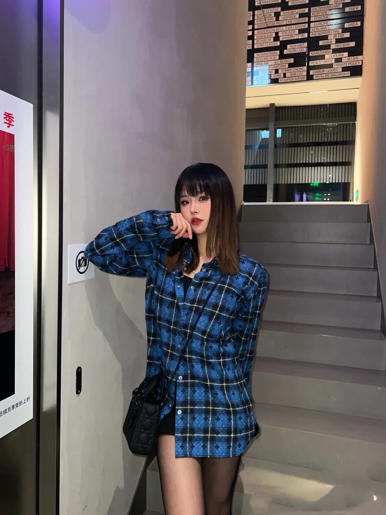 長袖, 襯衫, 衛褲, 衛衣, 短袖, 夾克, T恤 - ChromeHearts克羅心滿印袖口貼皮格子襯衫 訂制提花面料 各種風格都可