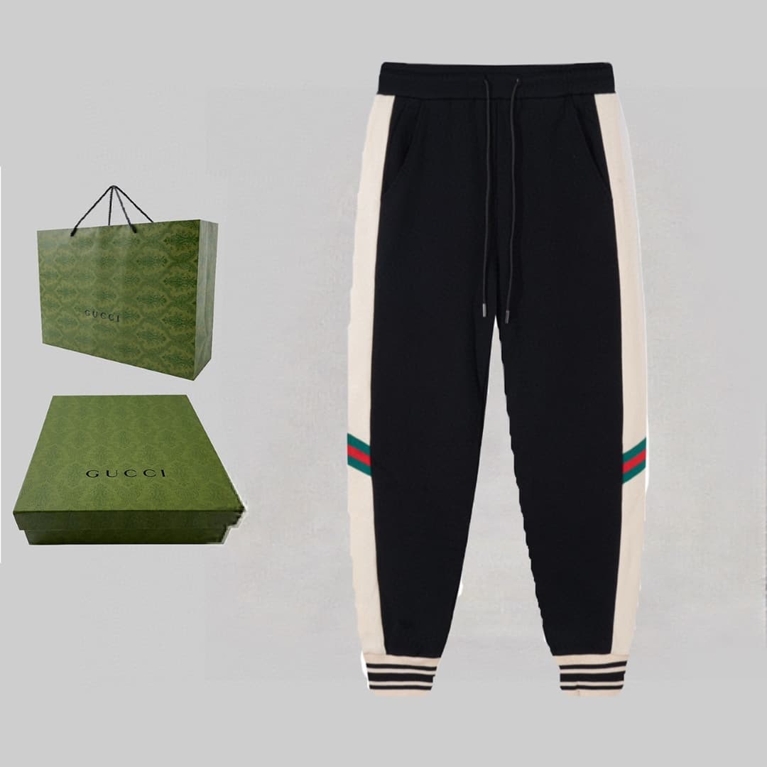 長褲, 長袖, 襯衫, 衛褲, 衛衣, 短袖, 夾克, T恤, GUCCI, Burberry - BJK GUCCI 古馳 拼色貼布字母 刺繡 LoGO標識。長褲褲、高品質牛肚面料、特別手感🏓超級質感 舒
