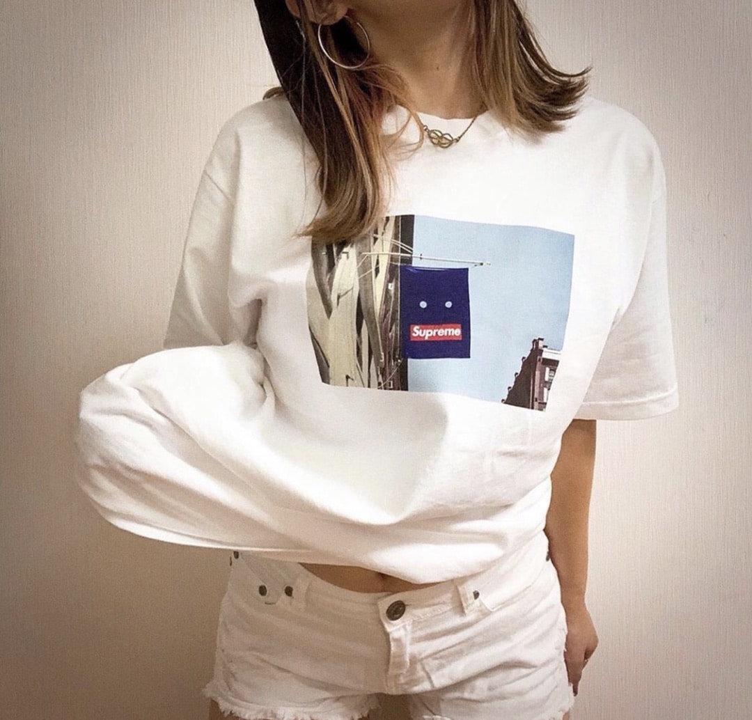短袖, T恤 - C3 S060 Sureme 19FW Banner Tee 門店旗幟LOGO男女情侶款短袖T恤 顏色黑