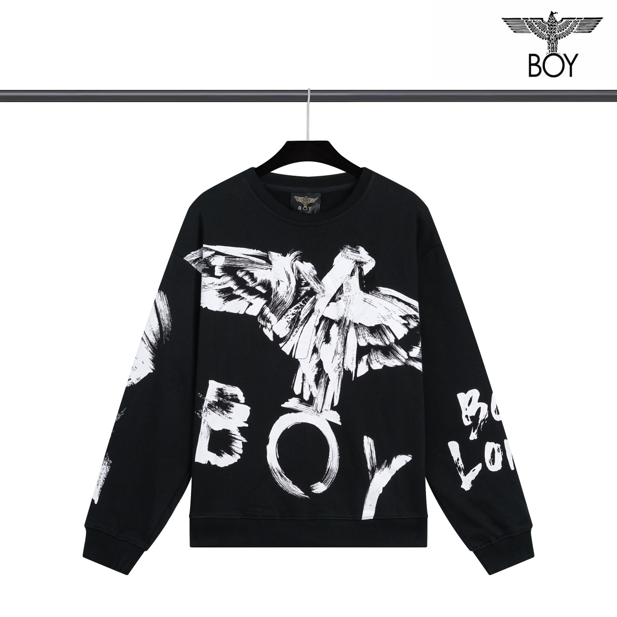 衛衣, 短袖, T恤 - AA2113 官網皮標高端品質2023BOY LONDON情侶圓領衛衣。 380克純棉大毛圈 超高端品質 專