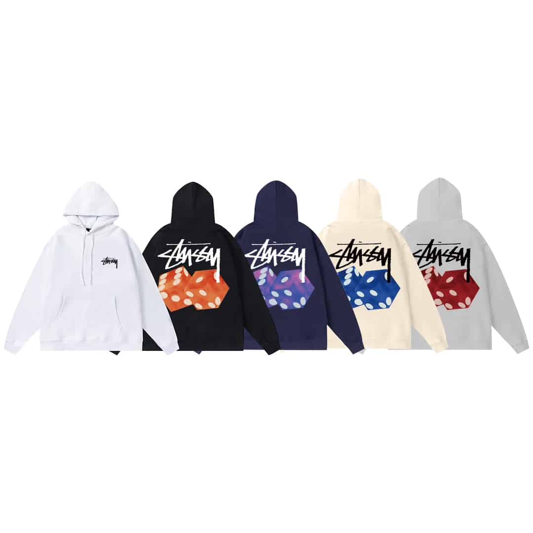 衛褲, 衛衣, 短褲, 短袖, T恤 - Stussy 斯圖西2023新款骰子連帽衛衣 現貨發售 男女同款 不起球不掉色 大毛圈落肩版型