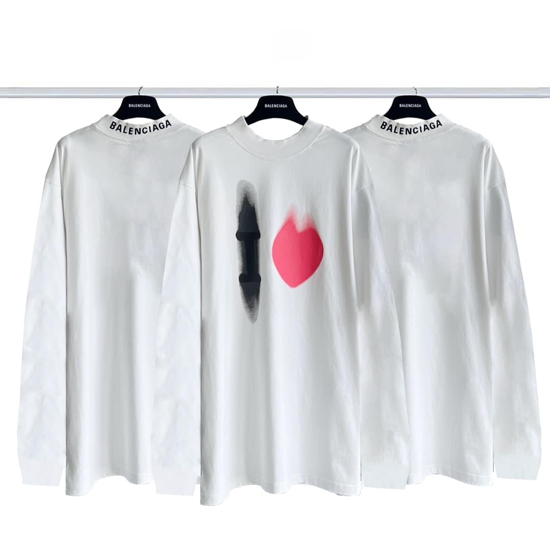 短袖 - 巴黎世家Balenciaga 520限定模糊款長T 23年新主麥上身 印花採用橢圓機網點+厚版漿工藝 螺紋刺