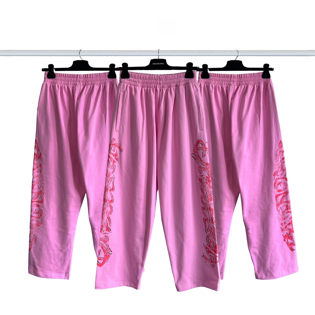 長褲, 長袖, 衛衣, 短袖, 棒球服 - 巴黎世家Balenciaga 火焰塗鴉膠囊LOGO長褲 巴黎世家塗鴉長褲 23年新主麥上身 印花採用康麗直