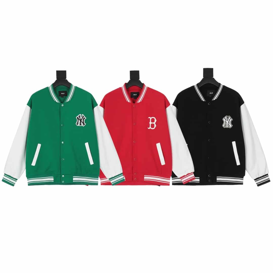 長褲, 長袖, 襯衫, 衛衣, 棒球服, 棉服, 夾克 - KL#J03 MLB NY紐約洋基隊徽章刺繡純色棒球服外套 火爆全網獨家首 當季廣受歡迎款式 網紅首選熱