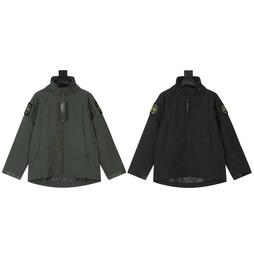 長褲, 長袖, 襯衫, 衛衣, 棒球服, 棉服, 夾克 - KL#J25 Stone Island 石頭島春季新款機能雙袖章立領連帽沖鋒衣 機能戶外品牌石頭