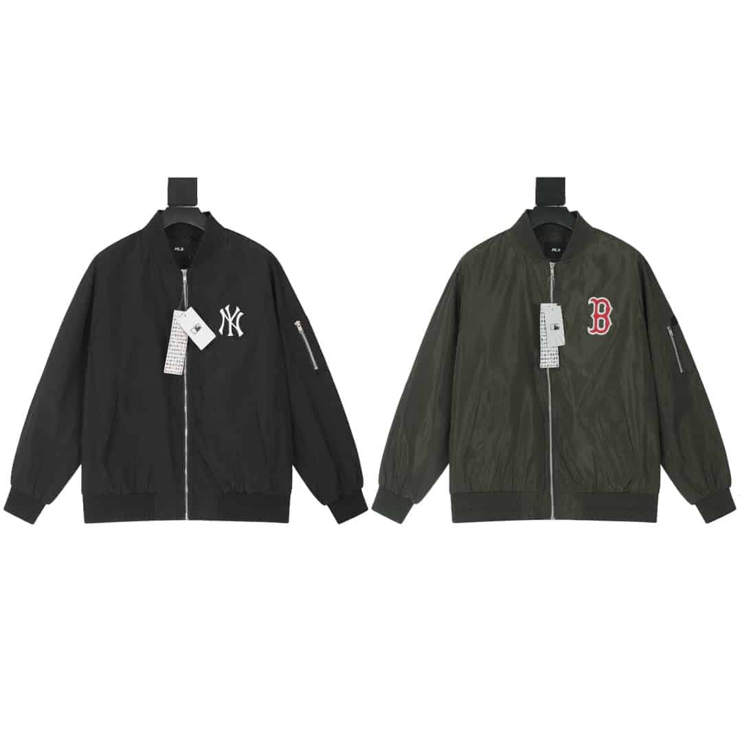 長褲, 長袖, 襯衫, 衛衣, 棒球服, 棉服, 夾克 - KL#J27 MLB NY洋基隊22ss專櫃刺繡字母拉鏈情侶空軍飛行棒球夾克外套 MLB同步秋款兩色外套