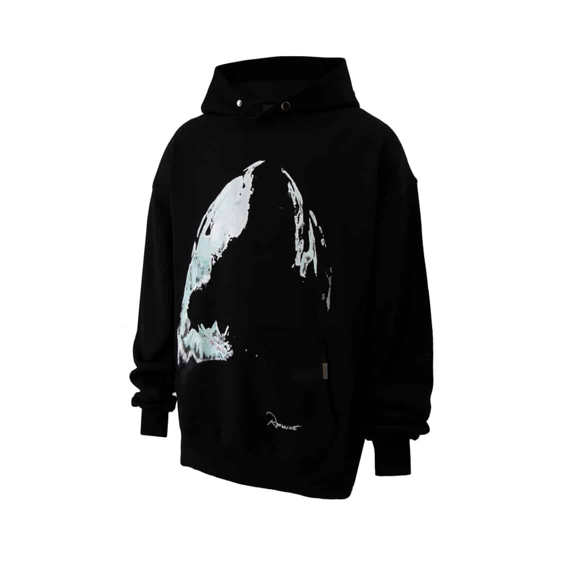 長袖, 襯衫, 衛衣 - DS E54# Reresent TRACK鯊魚印花衛衣 顏色黑色 尺碼S M L XL 面料36