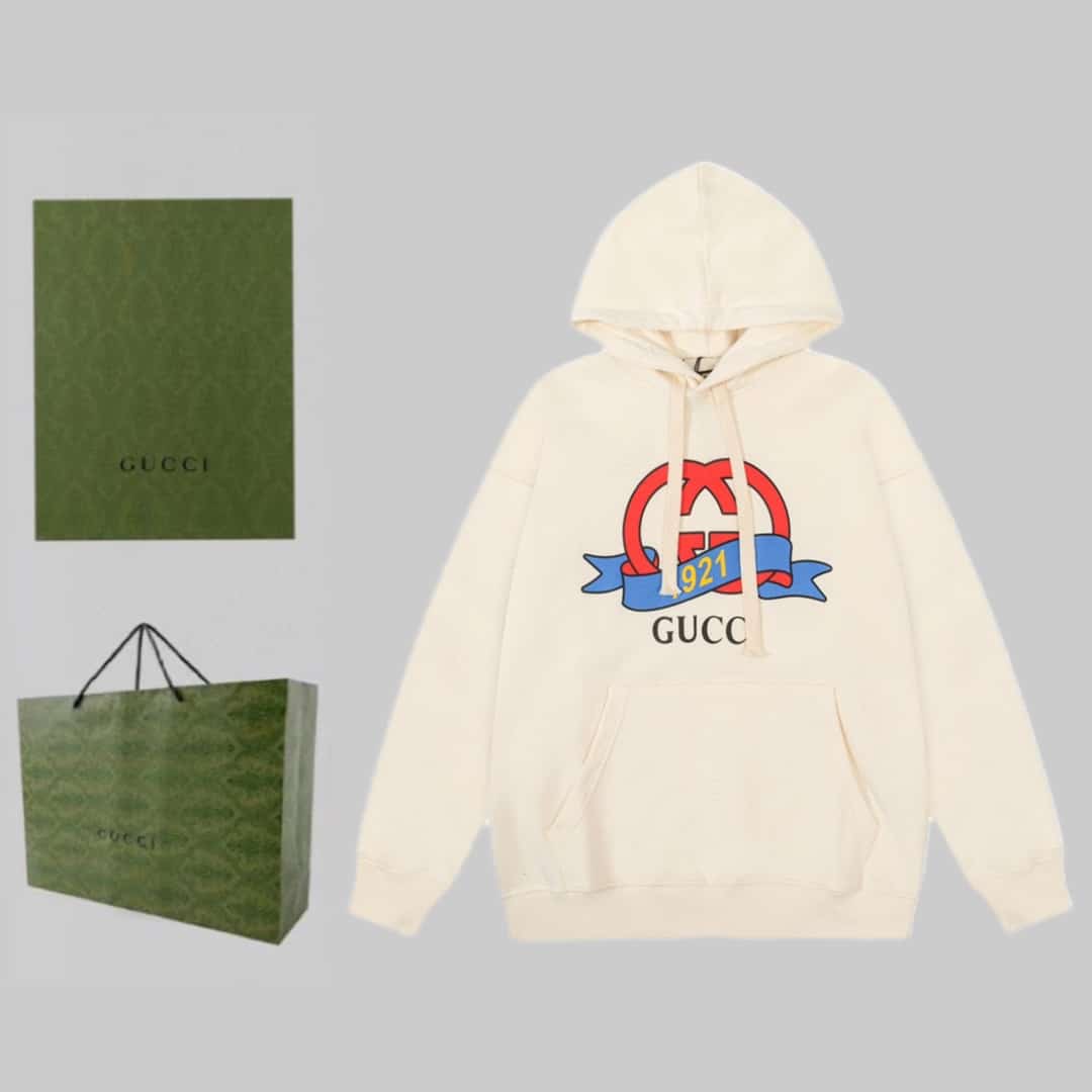衛衣, GUCCI - BJK GUCCI 古馳 經典1921雙G 印花 大Logo標識精緻升級 連帽衛衣 原版面料 官方同款