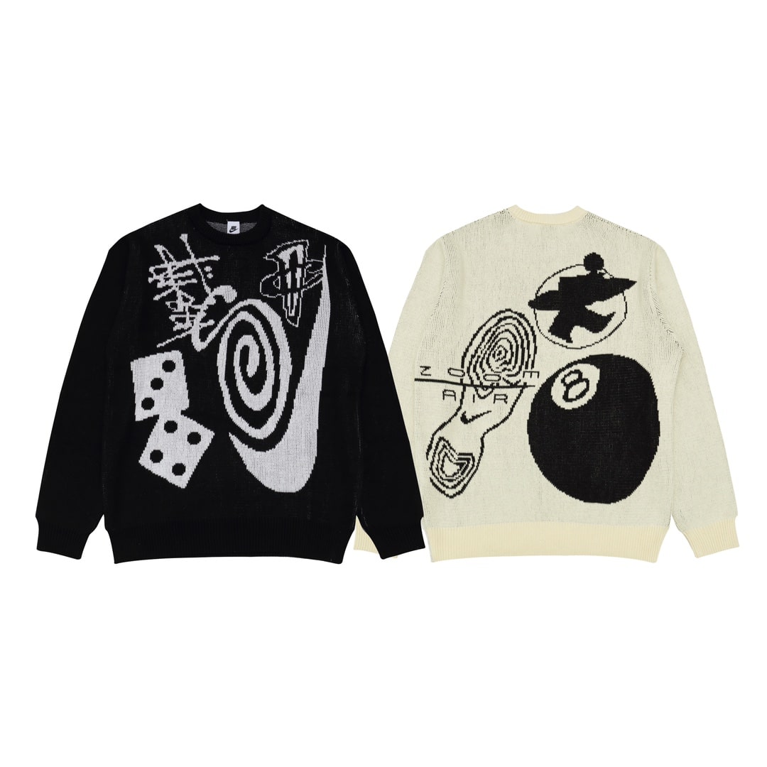 衛衣, 棒球服, 棉服, 夾克 - 款號 亞版os版型 sxxl Nike x Stussy 聯名款 SS23 Logo圖案印花圓領