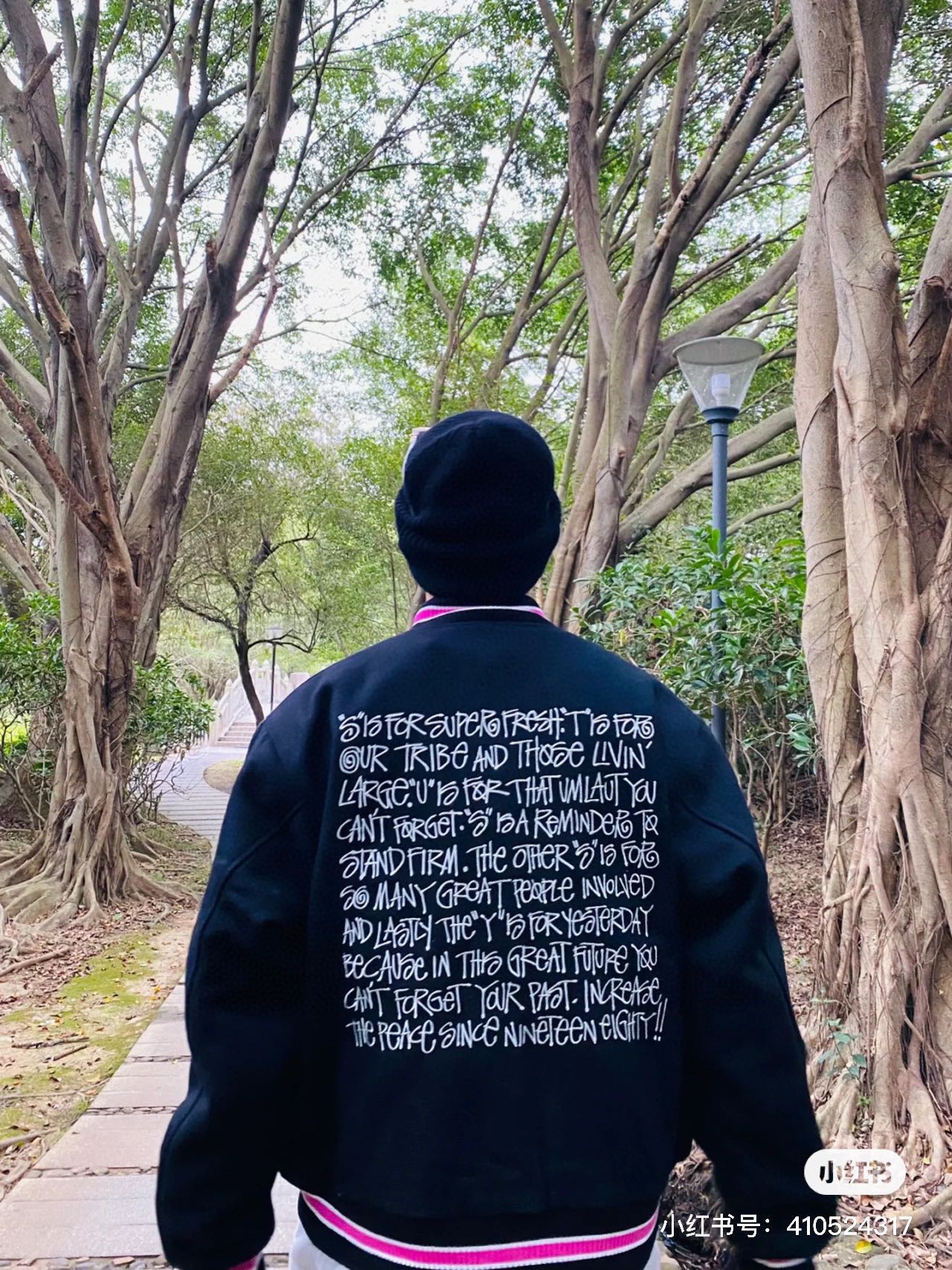 衛衣, 棒球服, 棉服, 夾克 - 款號 薄款130 。加厚140 模特圖 STUSSY斯圖西新款背後刺繡標語棒服球外套 街頭潮流Stu