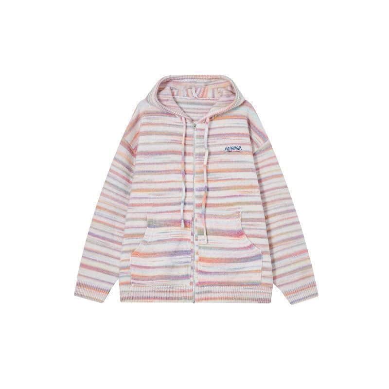 棒球服 - LU209# 開衫毛衣 國潮F426 段染連帽開衫毛衣外套原版1:1定製市場獨家定製同官網一致包裝吊牌
